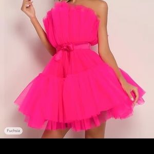 Hot pink tulle dress